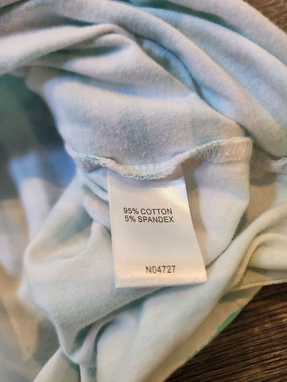 Appleseeds Womens Top Size 1X White Turquoise Stripe 3/4 Sleeve Beach - Picture 3 of 7